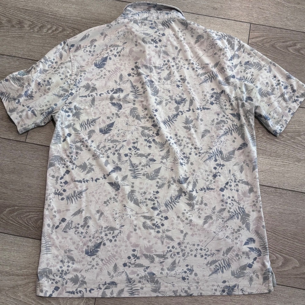 Linksoul Golf Polo Mens Medium Grey All Over Pattern Print Outdoors Casual - Picture 8 of 8